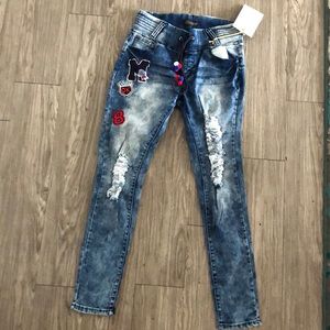 NWT Drawstring denim jeans